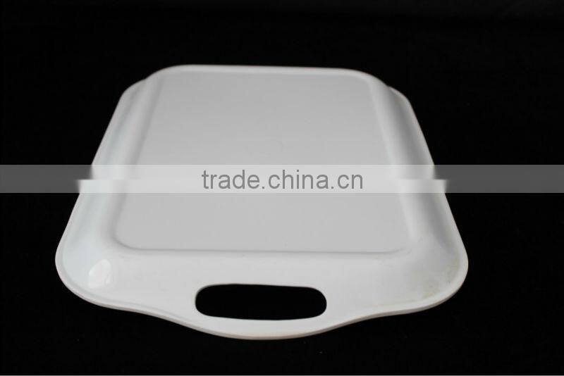 15.5 inch two-handled rectangular melamine tray