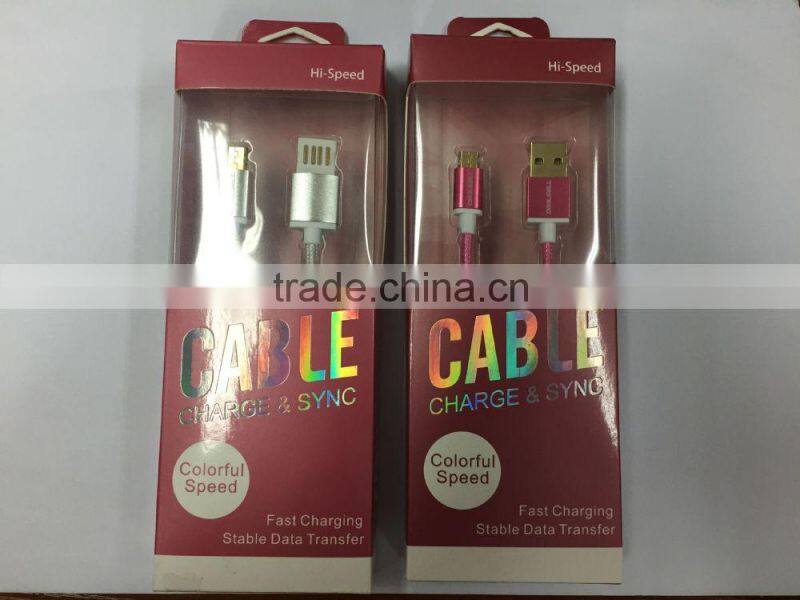alibaba express hot-selling 1m micro usb cable for Samsung mobile phone data transfer and charging
