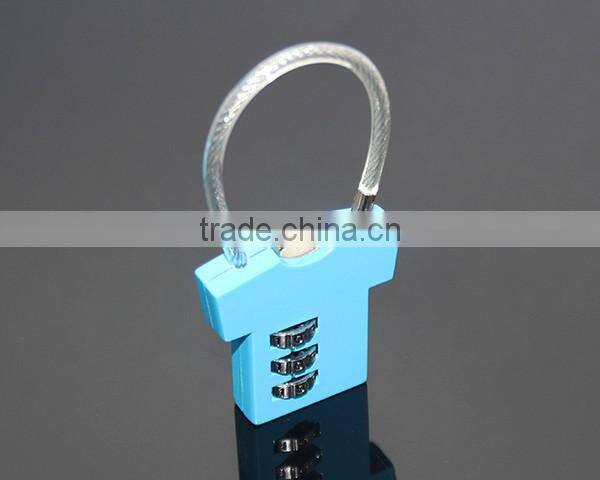 Steel Wire Resettable 3 Digit Combination Travel Luggage Suitcase Padlock Alloy T-shirt Metal Digital Locker Lock