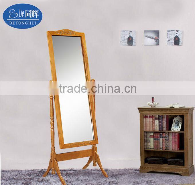 2013 Home antique wooden floor standing mirror ( 1313#)