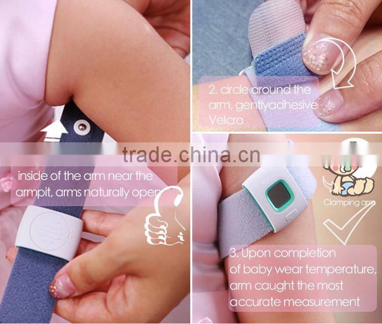 Wearable smart bluetooth 4.0 kid temperature monitor baby thermometer