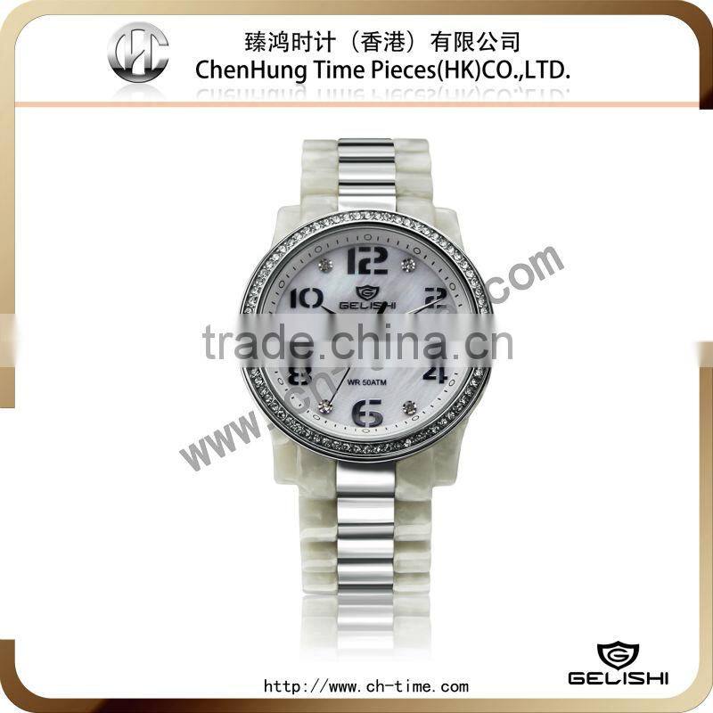 Quartz resin band your own brand custom logo woman watches