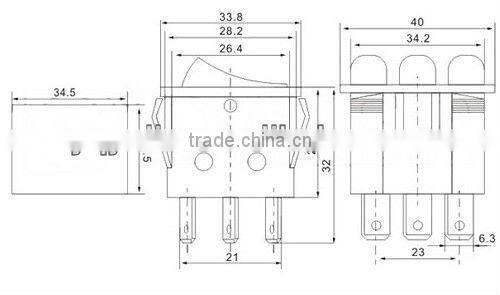 Nylon 9 Pins ON OFF 15A Rocker Switch Panel Mounting