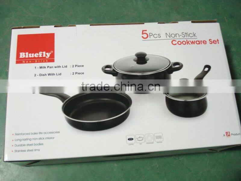 Carbon steel non-stick coating 5pcs / 5 pcs cookware set