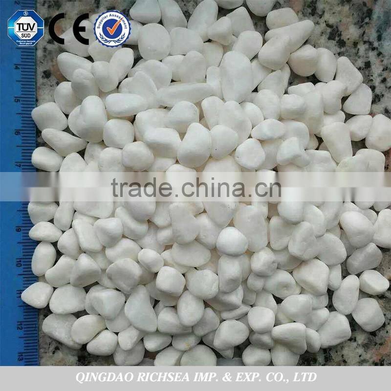 tumbled pure white pebble stone