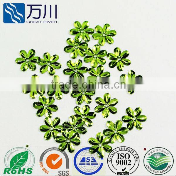 Bulk Green Color Flower Loose Sequin in 2014 New Design