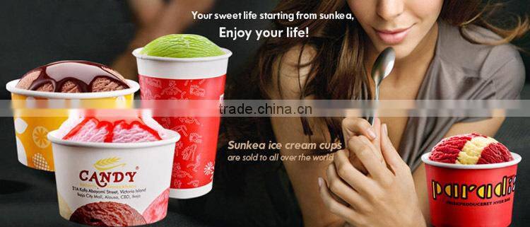 Beautifully designed paper ice cream cup and lid