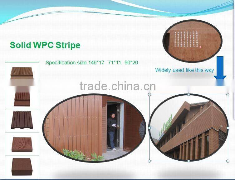 Durable composite decking solid with tongue and groove composite decking