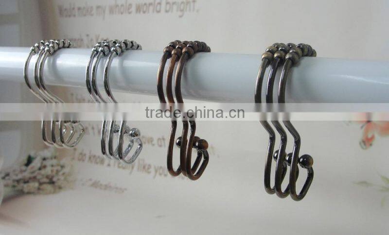 100% metal shower curtain hooks/304 stainless steel curtain hooks