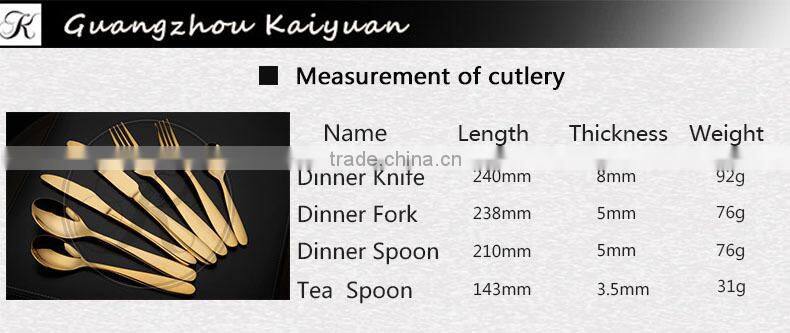 Yellow gold cutlery,dubai tableware,gold plated dinner set