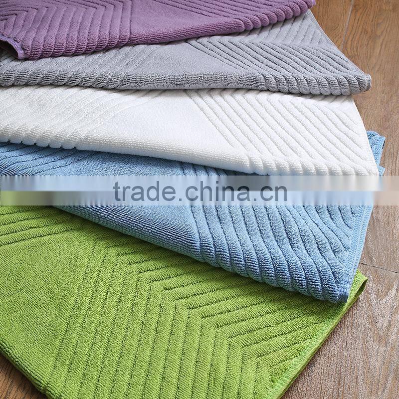5 Star Hotel Use 32S White 100% Cotton Terry Towel Bath Mat