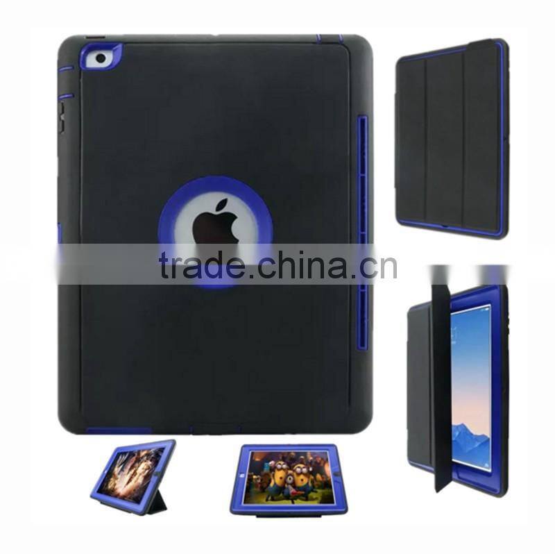 Premium quality PU leather sleep wake up function defender book cover case for iPad Pro 12.9 inch with foldable stand