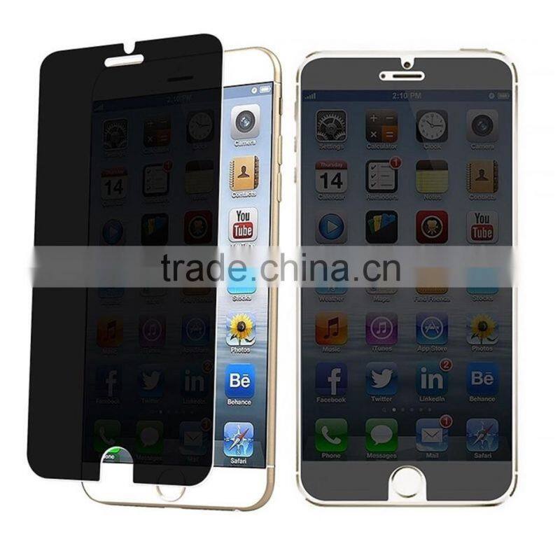 OEM / ODM 2016 newest ! 9H full cover privacy tempered glass screen protector tempered glass film for iphone 6 (privacy)