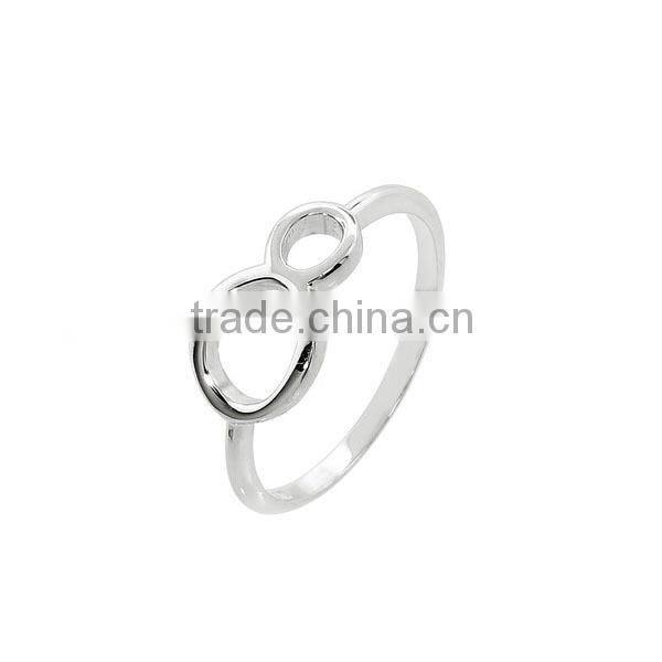 Fashion 2T Plating Solid Silver Infinity Ring High Quality 925 Sterling Silver Infinity Ring