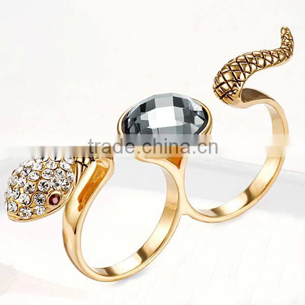 Gold Ring Designs for Girls with Austrian Crystals