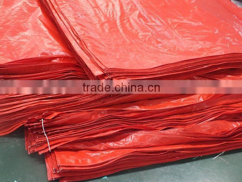 TARPAULIN WARTERPROOF FABRIC high denstiy polyethylene two side lamination striped hem pp rope in hem reinforced heat-seal edge