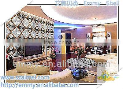 Mixed design shell mosaic tile diamond yellow and abalone mother of pearl mosaic