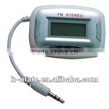 LCD FM transmitter for iPod and any other audio players