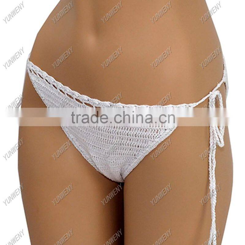 women's bikini with white Knitting swimming trunks sexy women trunks
