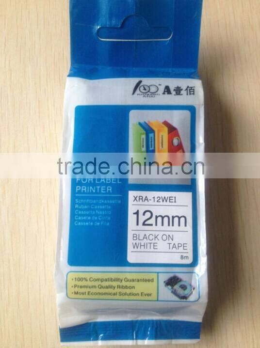 XR-12WE1 black on white 12mm for compatible casio EZ label printer tape