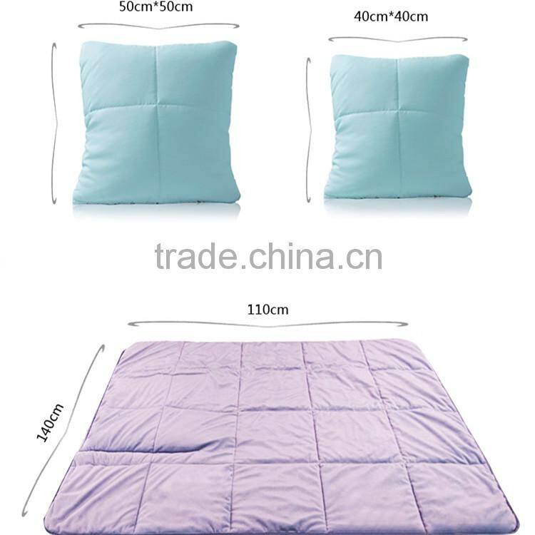 foldable cotton polyester cushion insert/blanket cushion for travel airplane