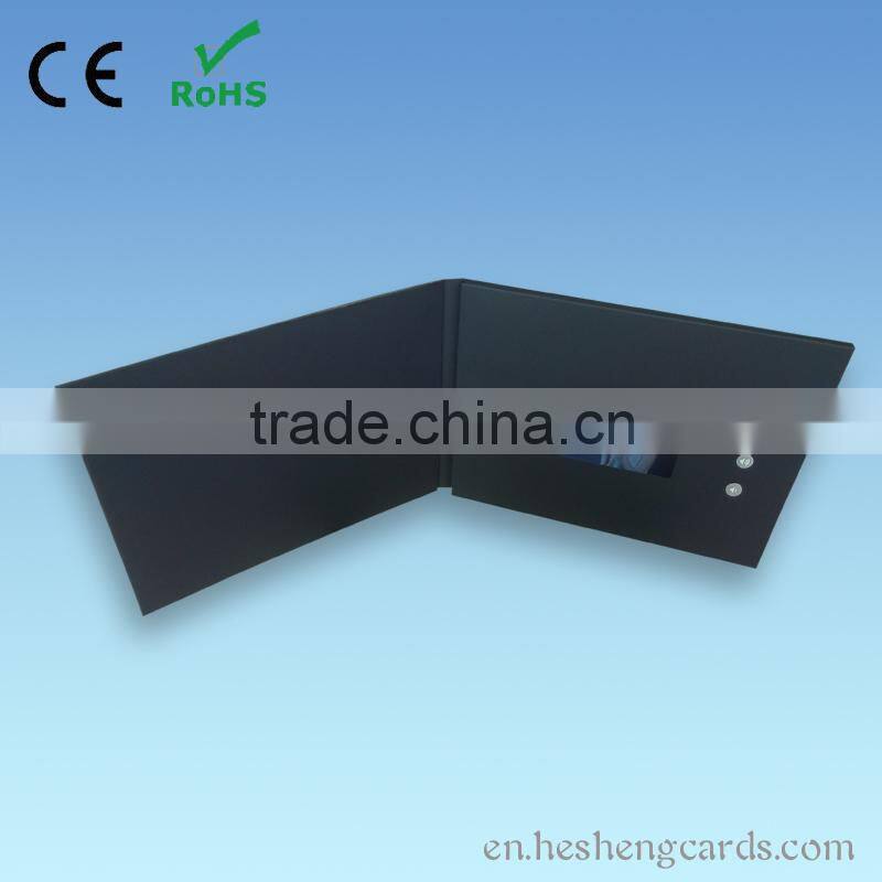 Soft touch paper customized 3 inch lcd video greeting card with CMYK printing