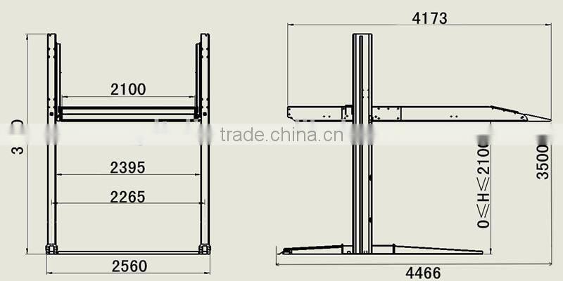 2 level two post car parking lift