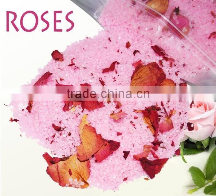Organic Rose bath salt spa with rose petals & essential oils bath salt packaging custom brand