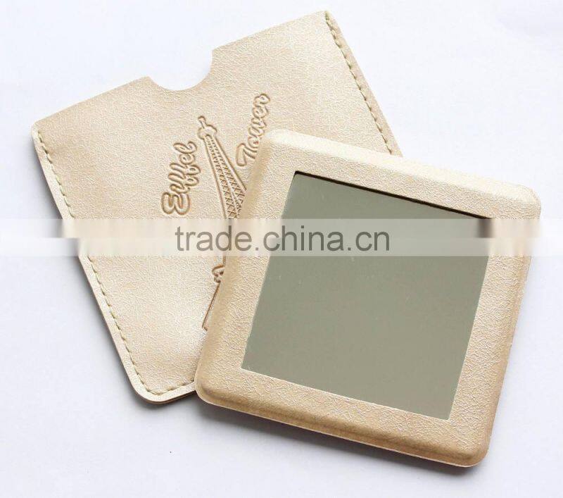 2015 newly leather floral compact mirror for wholesale,MJ205