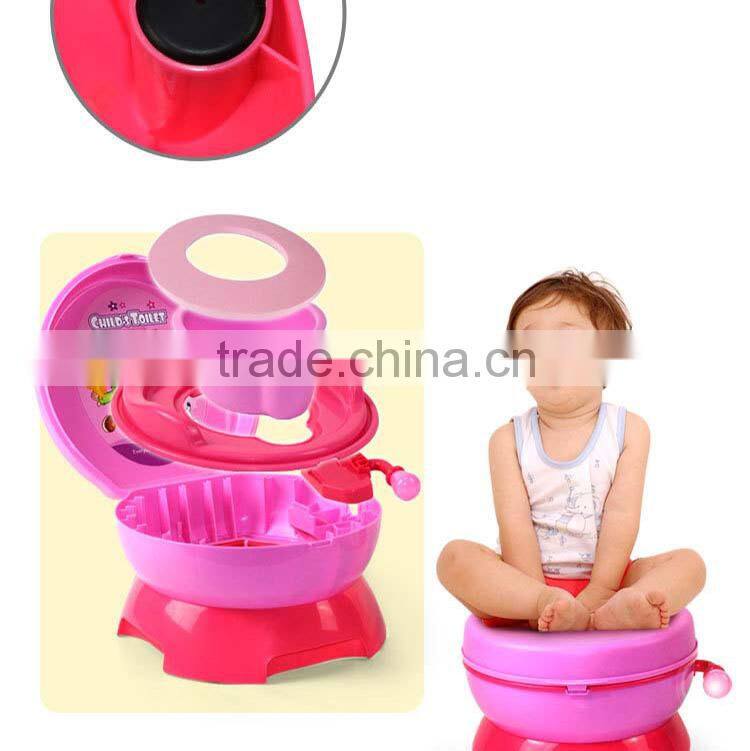 Hot selling new item with light and music 3 in 1 BO funny baby plastic toilet seat cover for kid