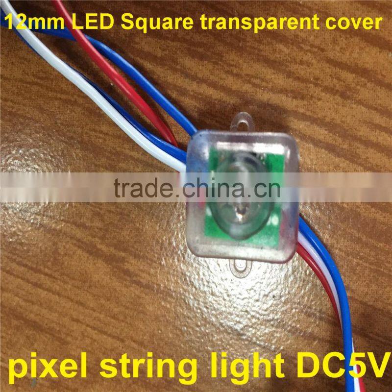 transparent cover Magenic color 0.3w/pc 12mm dc5v led pixel light string