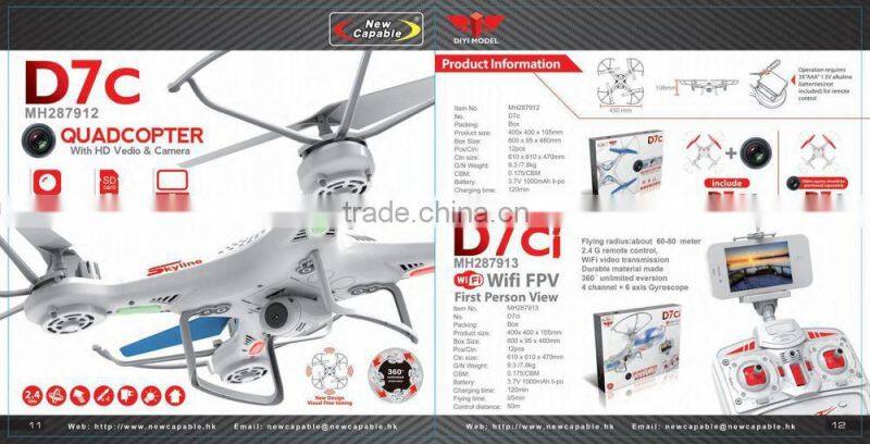 Best quality 2.4G rc quadcopter intruder ufo with camera and flashing light