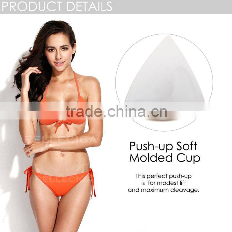 RELLECIGA 2014Rellicious Collection -Orange Push-up Triangle Top Swimwear with Adjustable Halter Strap & Brazilian Cut Scrunch B