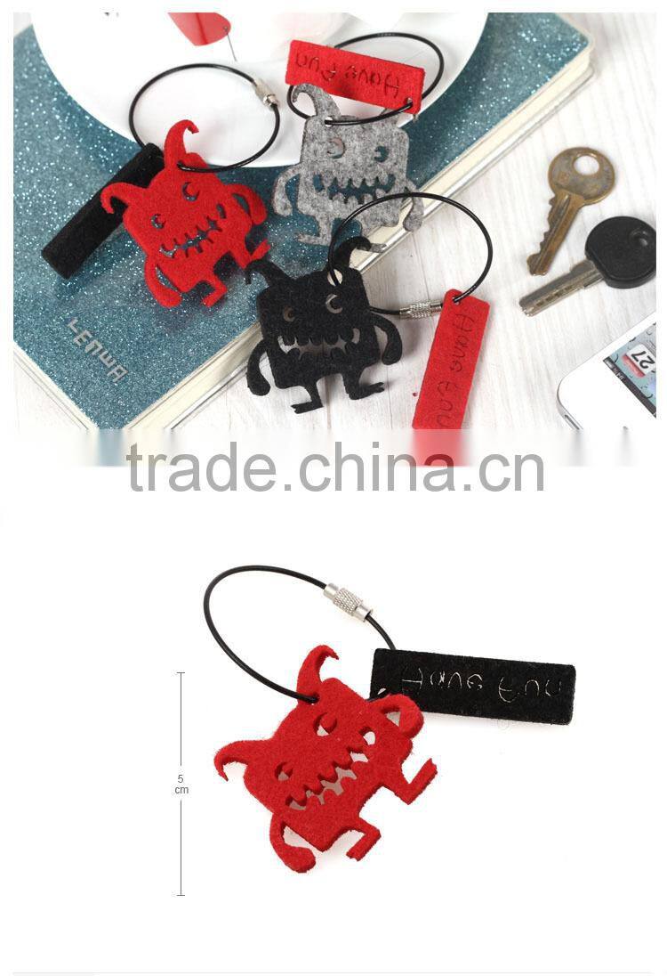 wool felt key ring/red felt key chain