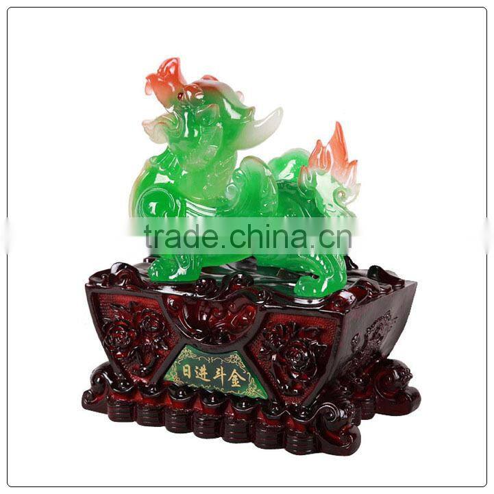 Jade color Resin Pi Sou , fengshui pixiu statue hot sales