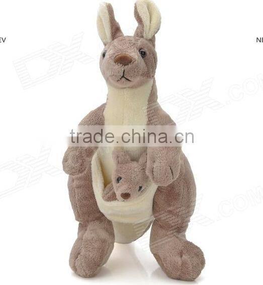 Hot sale! Lovely and new style mother and baby plush kangaroo toy