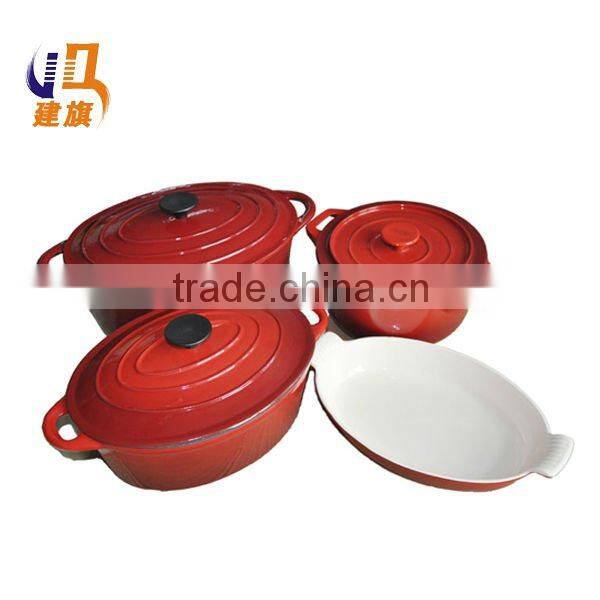 cast iron enamel cookware set