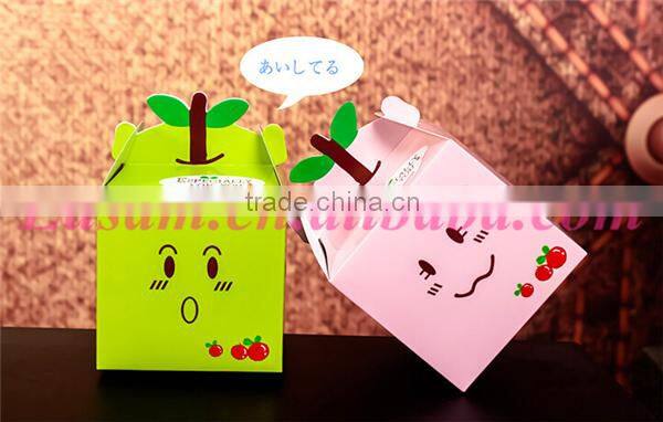 Christmas custom cute smiling face apple box gift,small packaged gift box