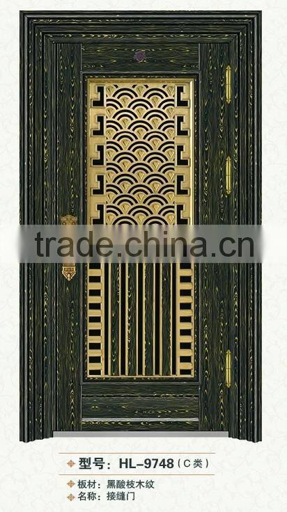 Stainless steel security front door/entry door seam door