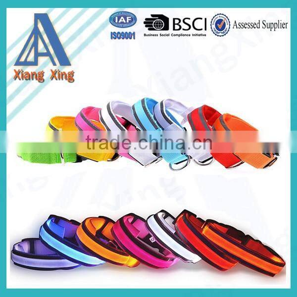 LED Light Pet Collars Large and Small Dog Collar Nylon Webbing Collar Glow Flashing&Safety Necklace For Pets