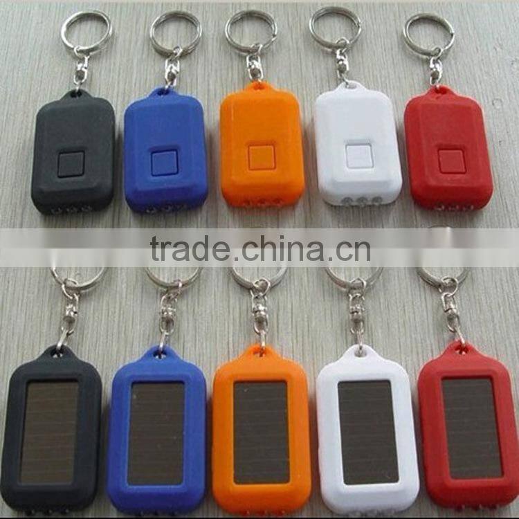 Factory direct cheap solar flashlight keychain custom promotional gifts