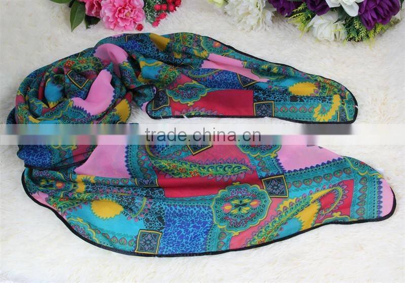 korean style low price hijab scarf / hijab shawl floral fashion scarf