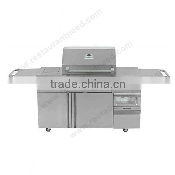 2016 5 Burners Barbecue Gas Grill With Electric Oven And Refrigerator