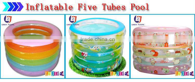 Five Tubes Rainbow PVC Inflatable Kids Swimming Pool