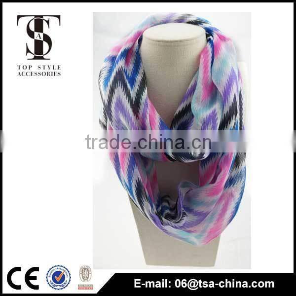 100% polyester Chevron Infinity Scarf