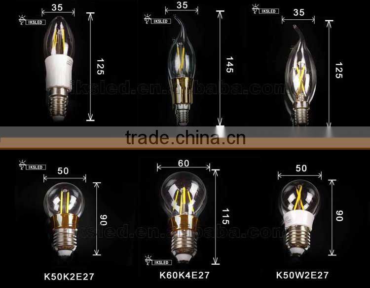 2014 new CE ROHS 85-260V E27 8W led filament