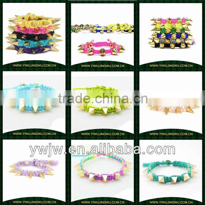 Fashion spike bracelets handmade bracelets rivet bead bangles (JW-G1031)