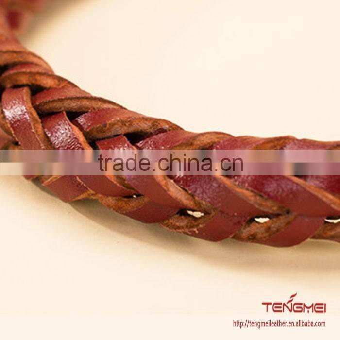 Cow leather dog collars leashes for medium-sized dogs