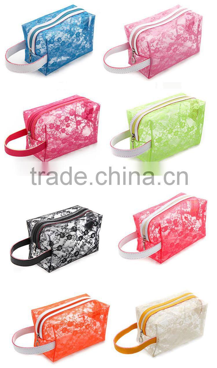 China 2016 colored pvc beauty bag cosmetics