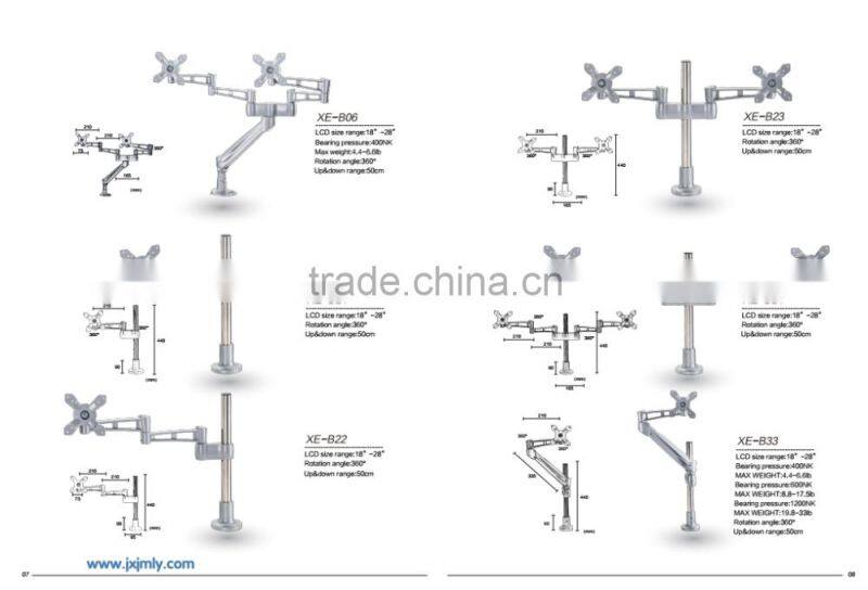 computer accessories XE-B01 360 degree rotatiom professional clamp mount single arm in desk adjustable swing Aluminium arm